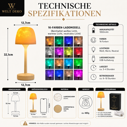 LED Tischlampe mit Wasser-Effekt – Dimmbares Ambient Licht