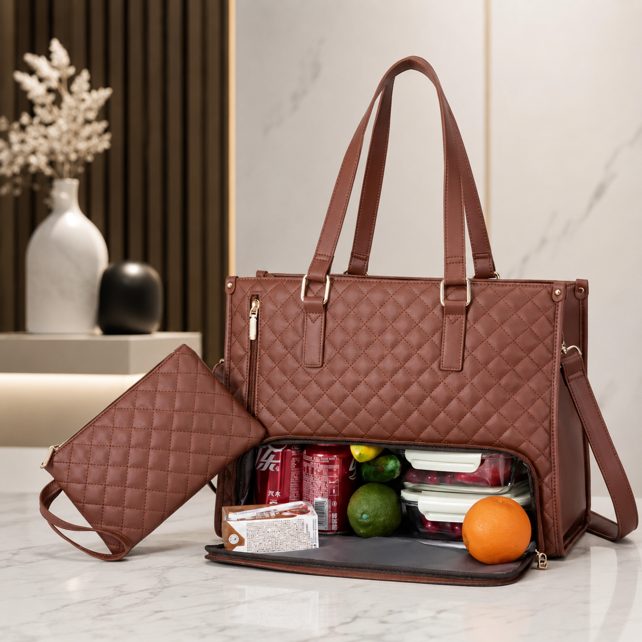 2-in-1 Lunch Tasche mit Laptopfach – Stilvoll & Praktisch