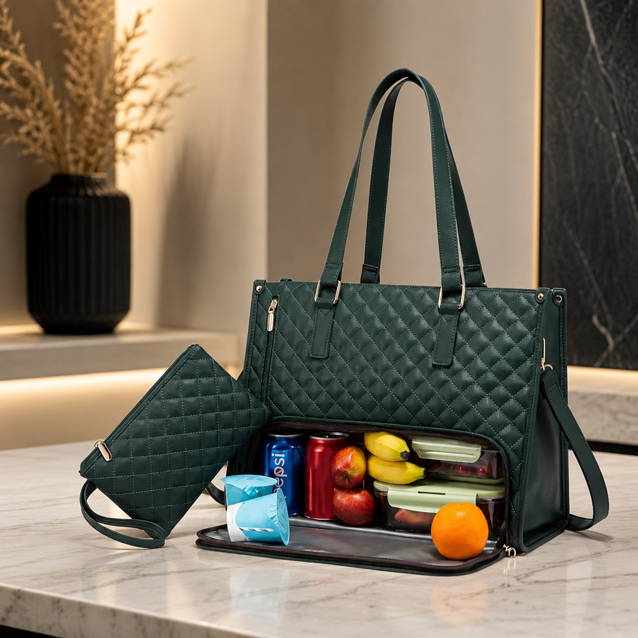 2-in-1 Lunch Tasche mit Laptopfach – Stilvoll & Praktisch