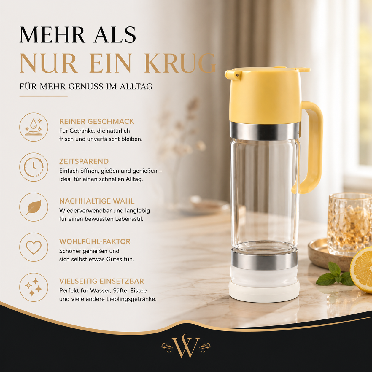 350 ml Glas-Honigspender mit Tropf-Stopp & Komfortgriff