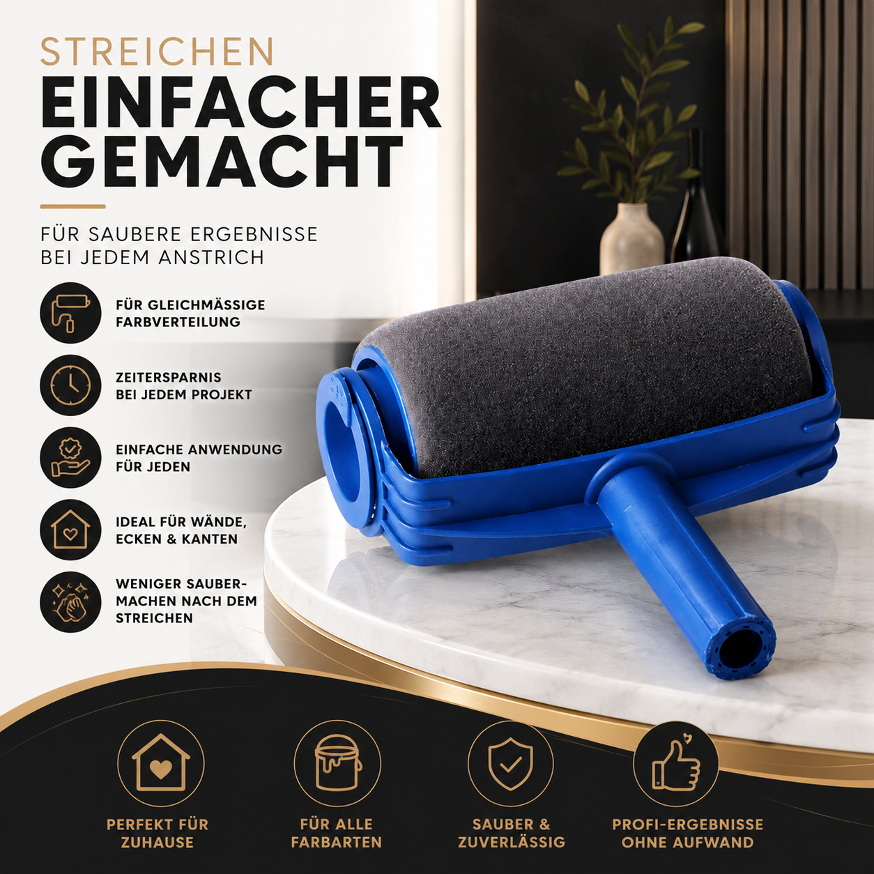 6-teiliges Farbroller-Set für Wände, Ecken & Kanten