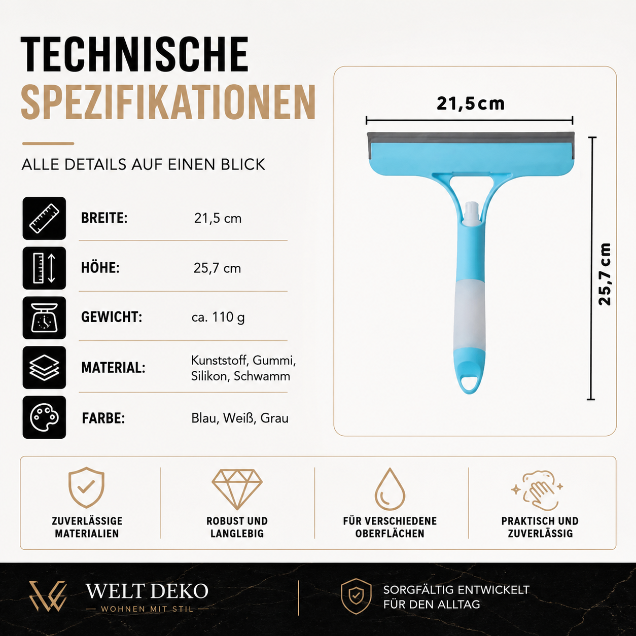 Multifunktionaler Fensterwischer mit Sprühfunktion
