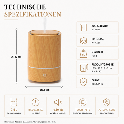 125ml Aroma Diffuser with LED Licht & Ultrasonic Mist