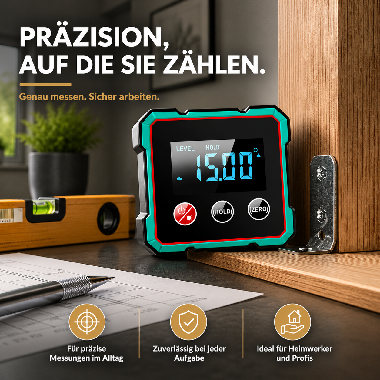 Digitaler Winkelmesser mit Magnetischer LCD-Anzeige