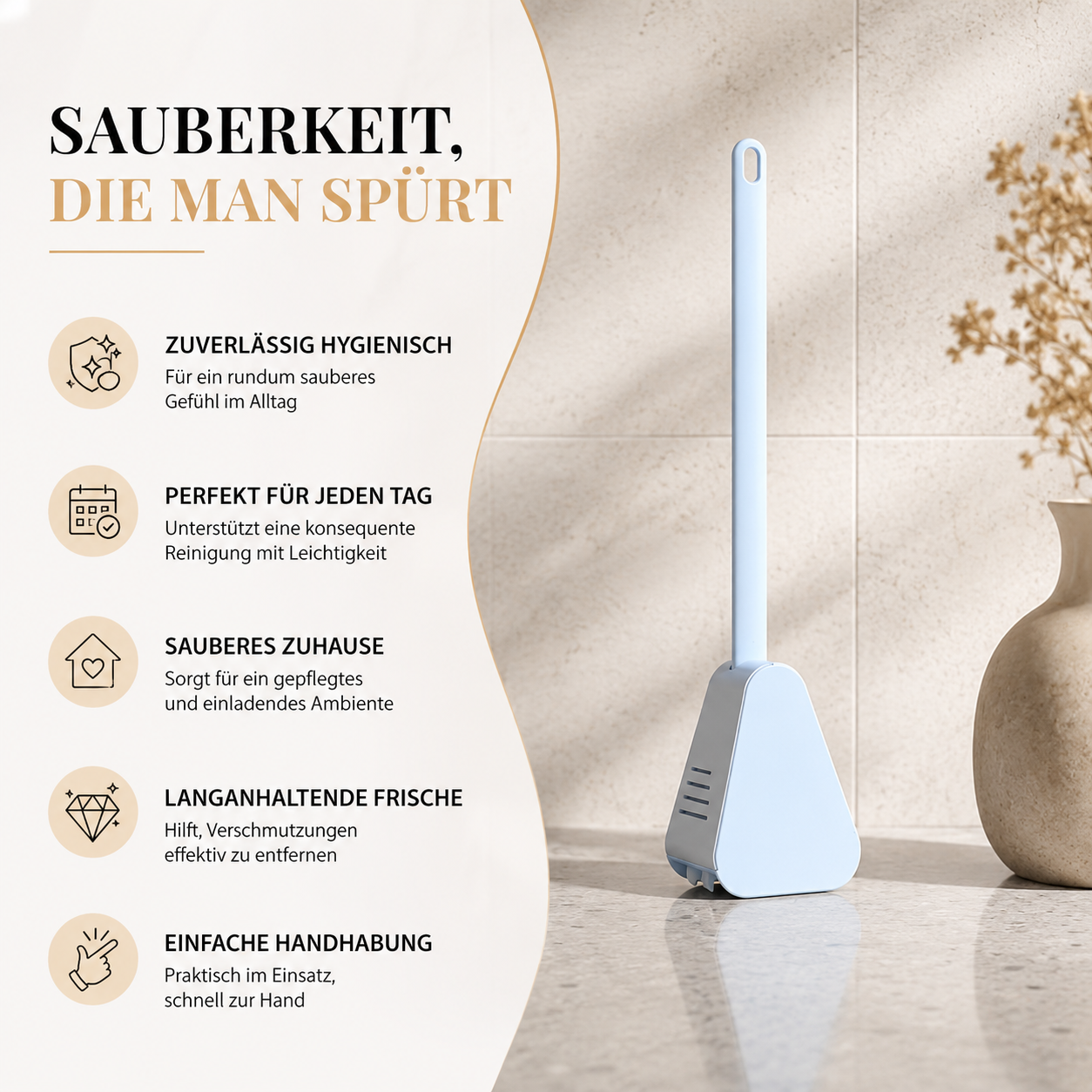 Silikon-Toilettenbürsten-Satz mit Halter – Hygienisch & Modern