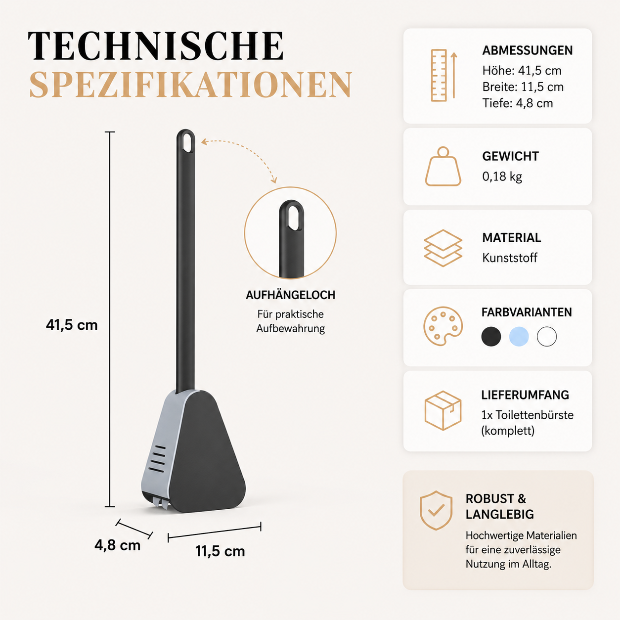 Silikon-Toilettenbürsten-Satz mit Halter – Hygienisch & Modern