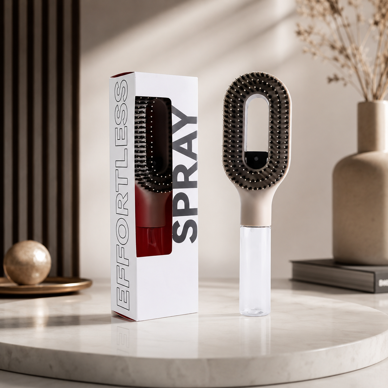 2-in-1 Haarkamm mit Sprühflasche für Nass- und Trockenstyling