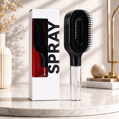 2-in-1 Haarkamm mit Sprühflasche für Nass- und Trockenstyling