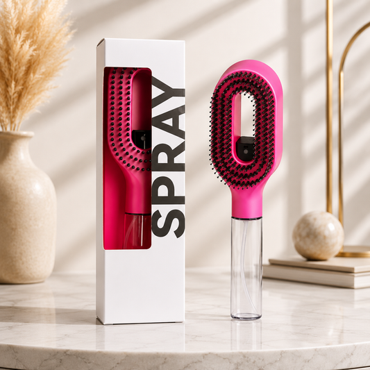 2-in-1 Haarkamm mit Sprühflasche für Nass- und Trockenstyling