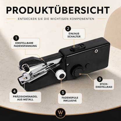 Tragbare Mini-Handnähmaschine für Zuhause und Reisen