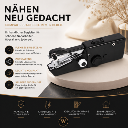 Tragbare Mini-Handnähmaschine für Zuhause und Reisen