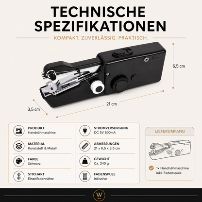 Tragbare Mini-Handnähmaschine für Zuhause und Reisen