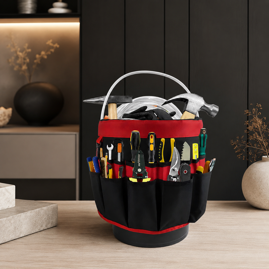 Robuste Werkzeugtasche für Eimer mit vielen Werkzeugfächern