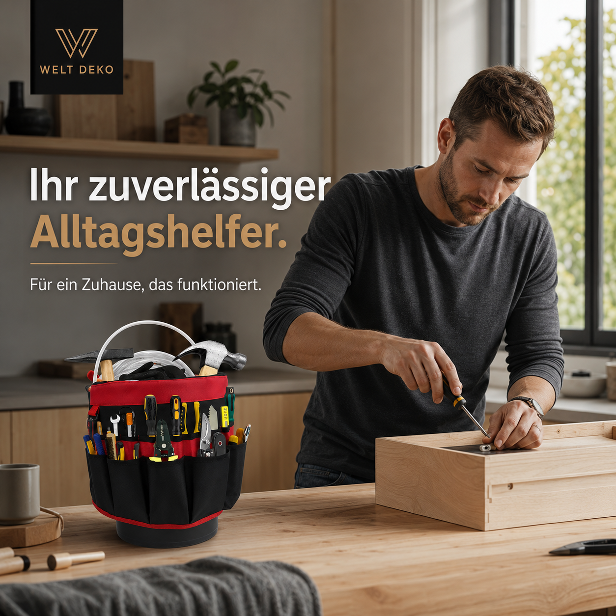 Robust Eimer Werkzeug Tasche mit vielen Werkzeugfächern