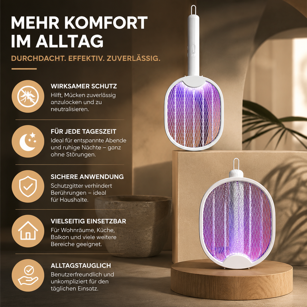 Elektrische UV Fliegenklatsche mit USB & Standfunktion