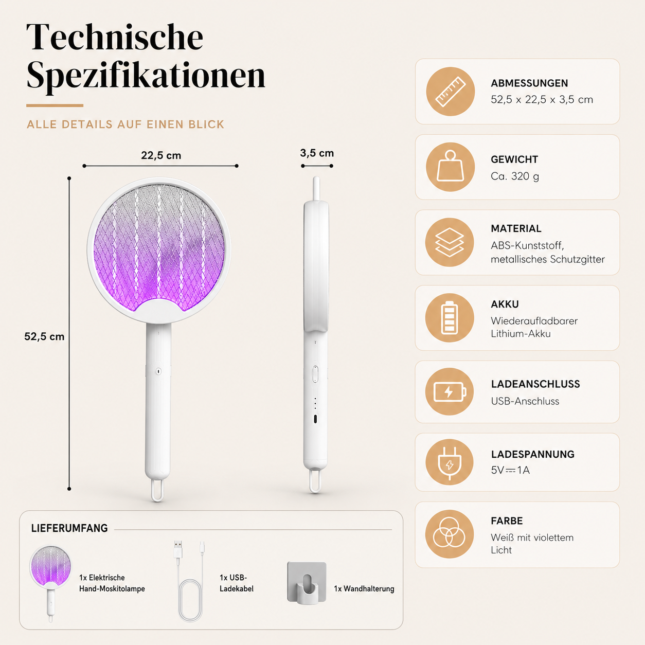Elektrische UV Fliegenklatsche mit USB & Standfunktion