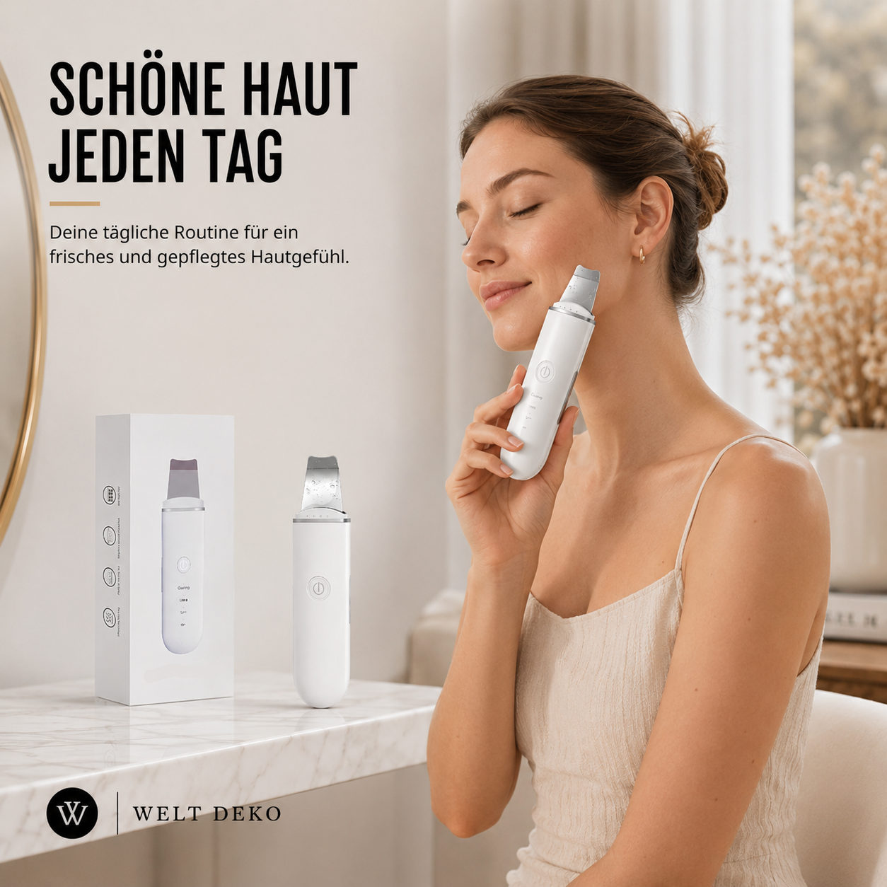 Ultrasonic Skin Scrubber für Tiefenreinigung & Gesichtspflege