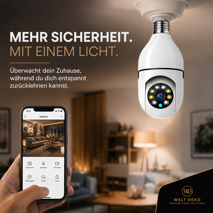 4MP WiFi Bulb Kamera mit Nachtsicht & Bewegungsmelder