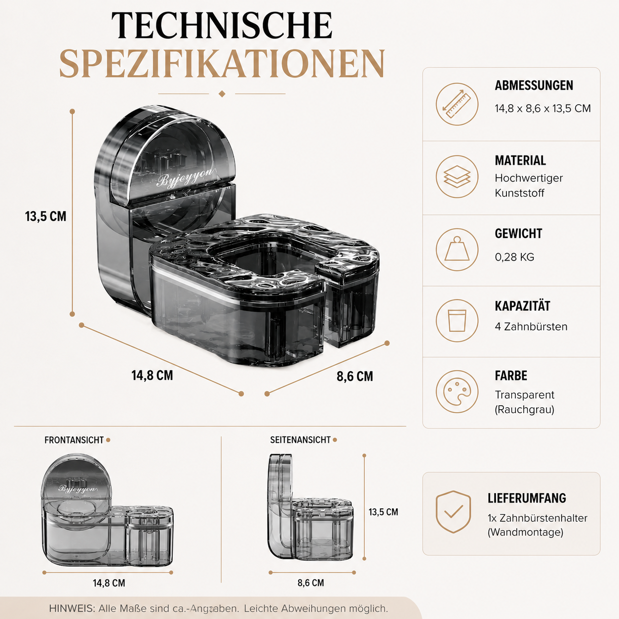 360° Föhnhalter ohne Bohren mit starkem Saugnapf