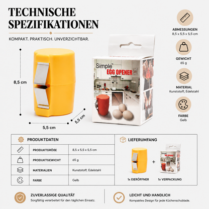 Kompakter Eieröffner für einfaches Eier-Aufschlagen