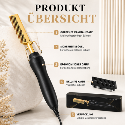 Elektrischer Keramik-Heißkamm zur Haarglättung