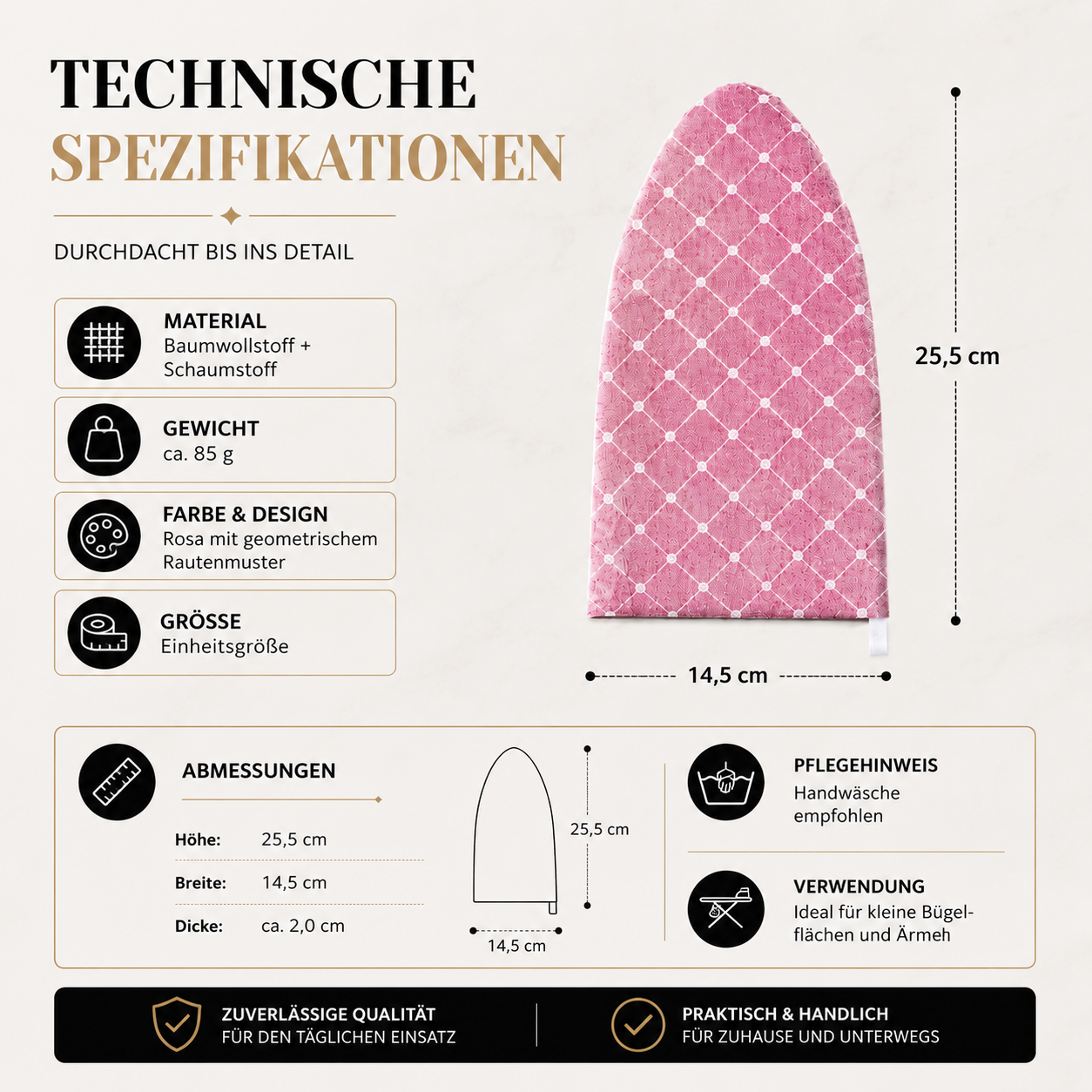 Hitzebeständiger Bügelhandschuh für Kleidung & Steamer