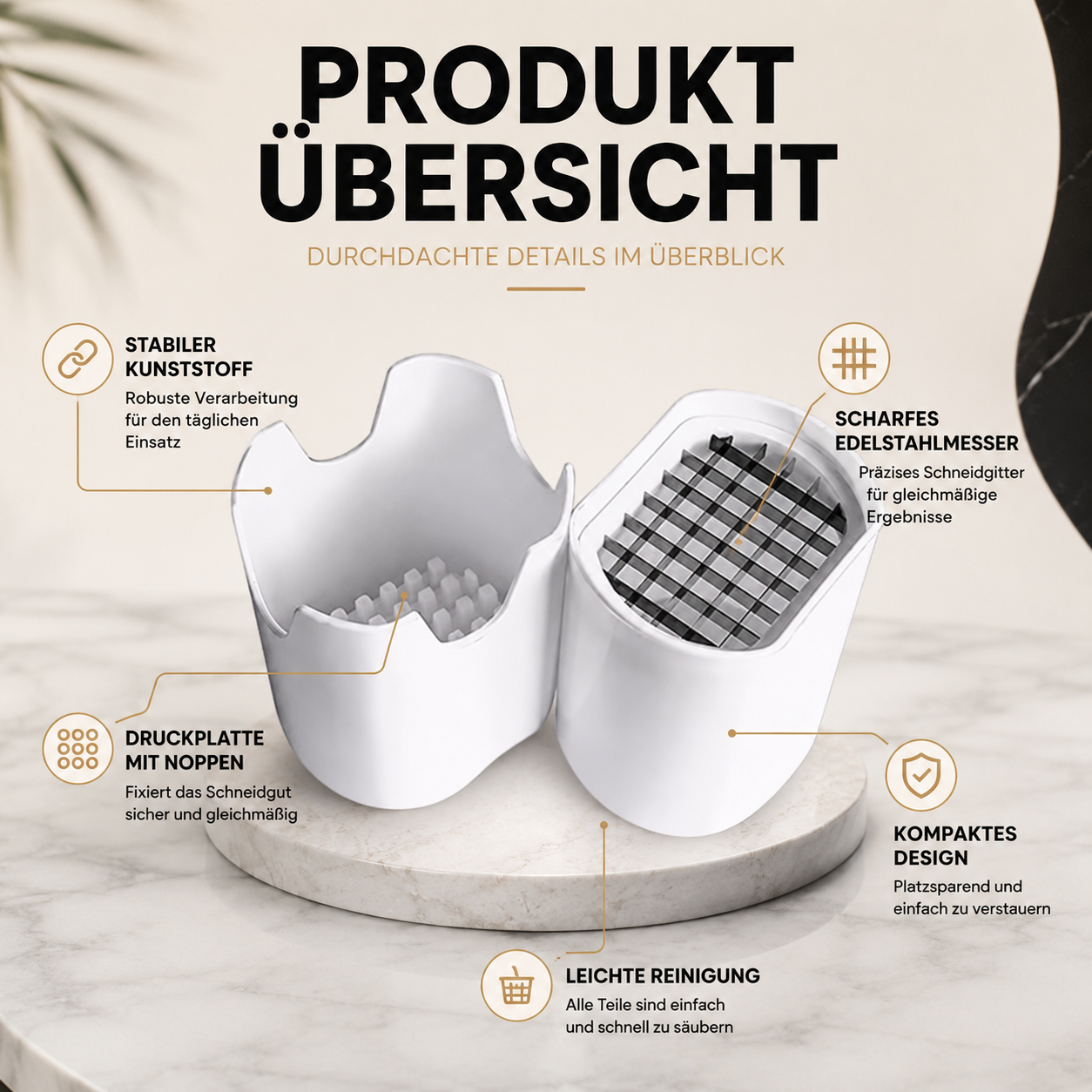 Französisch Braten Cutterin– Schneller Kartoffel & Gemüseschneider