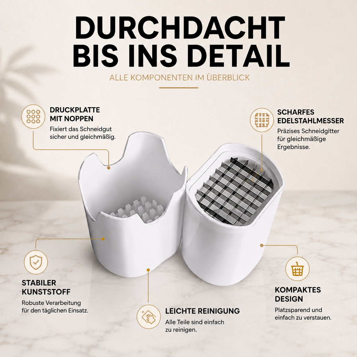 Französisch Braten Cutterin– Schneller Kartoffel & Gemüseschneider
