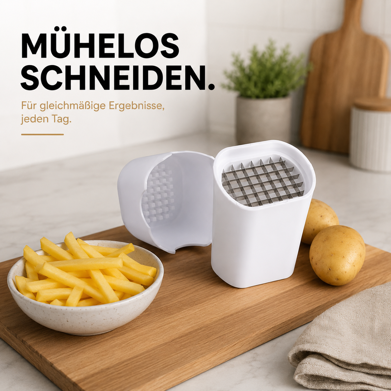 Französisch Braten Cutterin– Schneller Kartoffel & Gemüseschneider