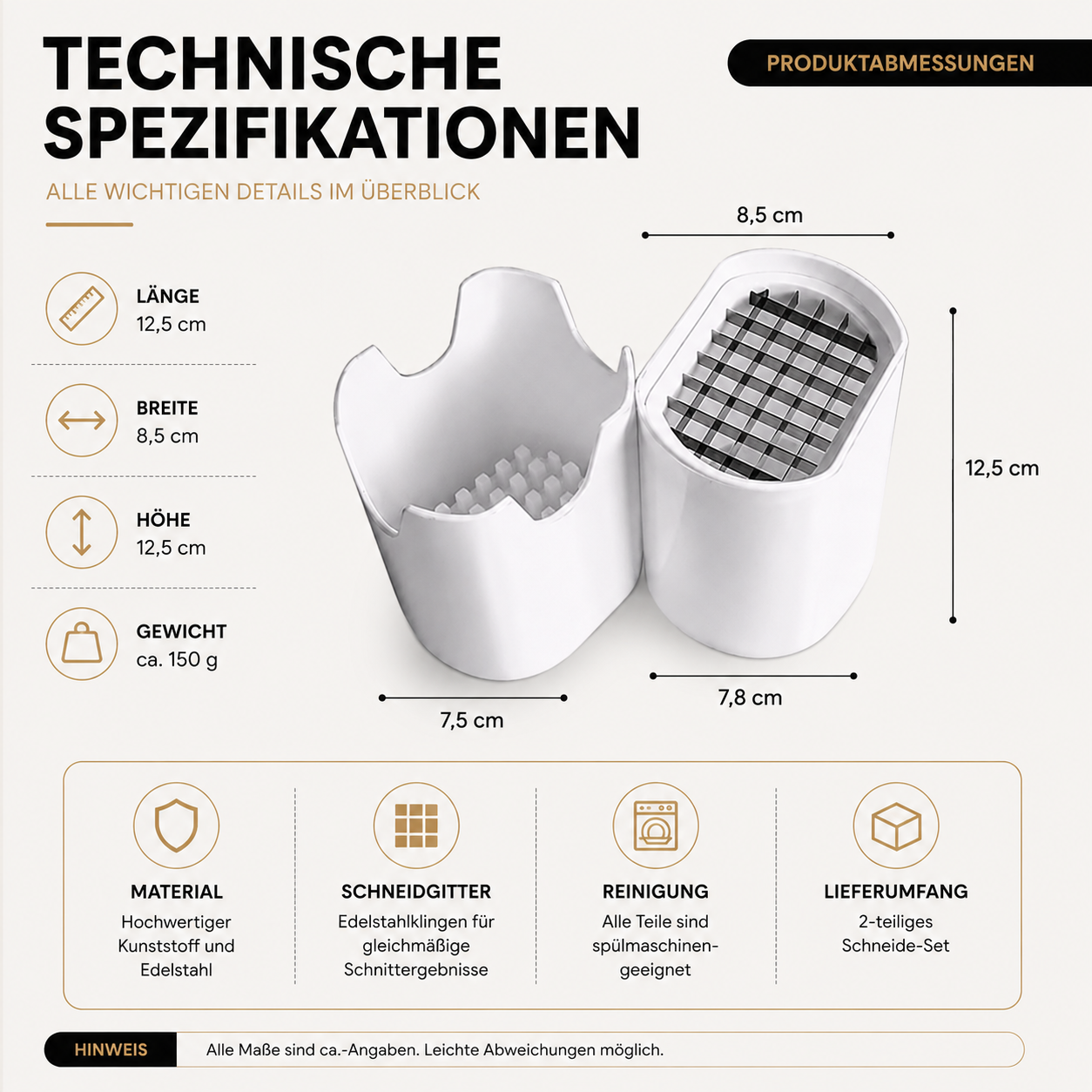 Französisch Braten Cutterin– Schneller Kartoffel & Gemüseschneider