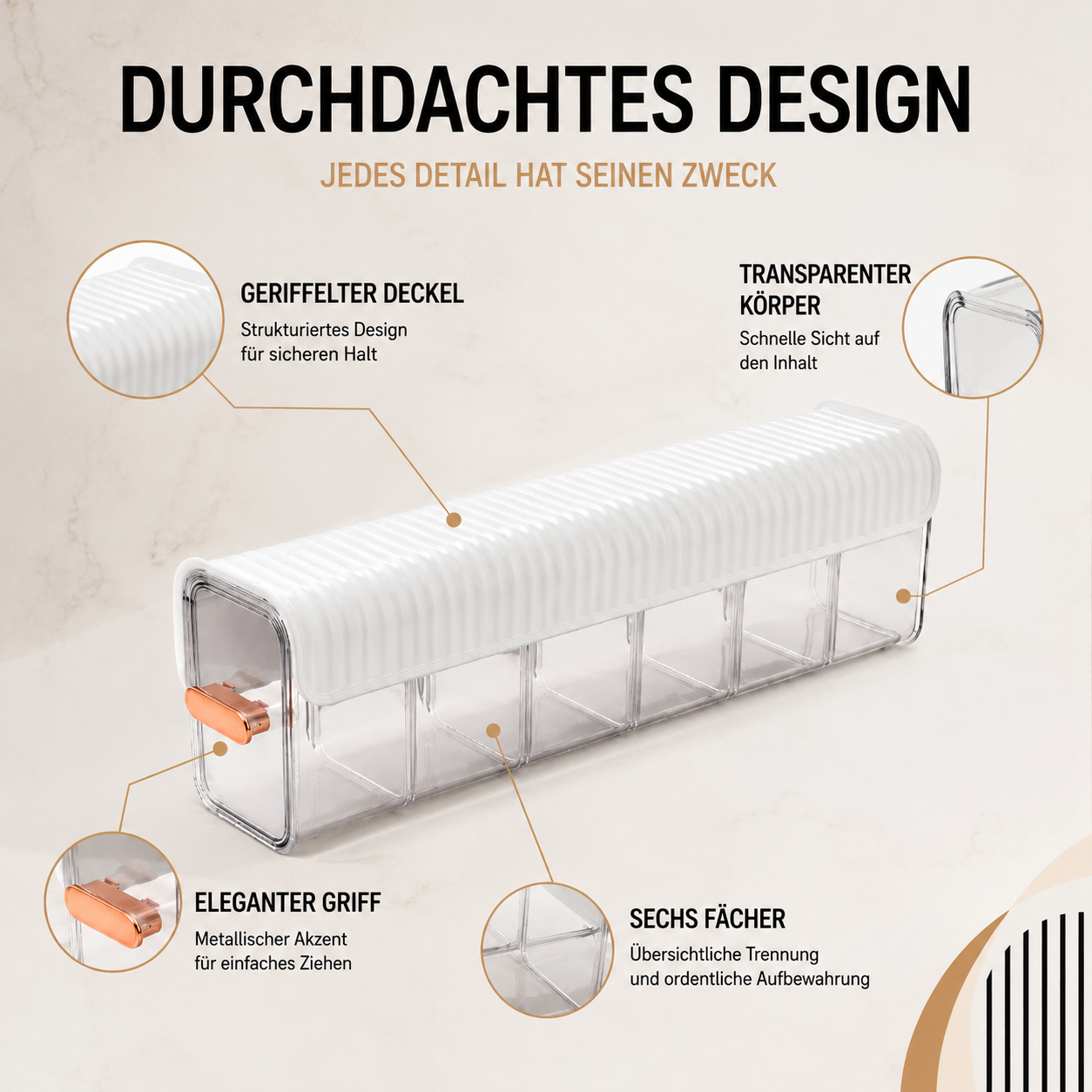 Schubladen-Unterwäsche-Organizer-Box mit Deckel und Auszug