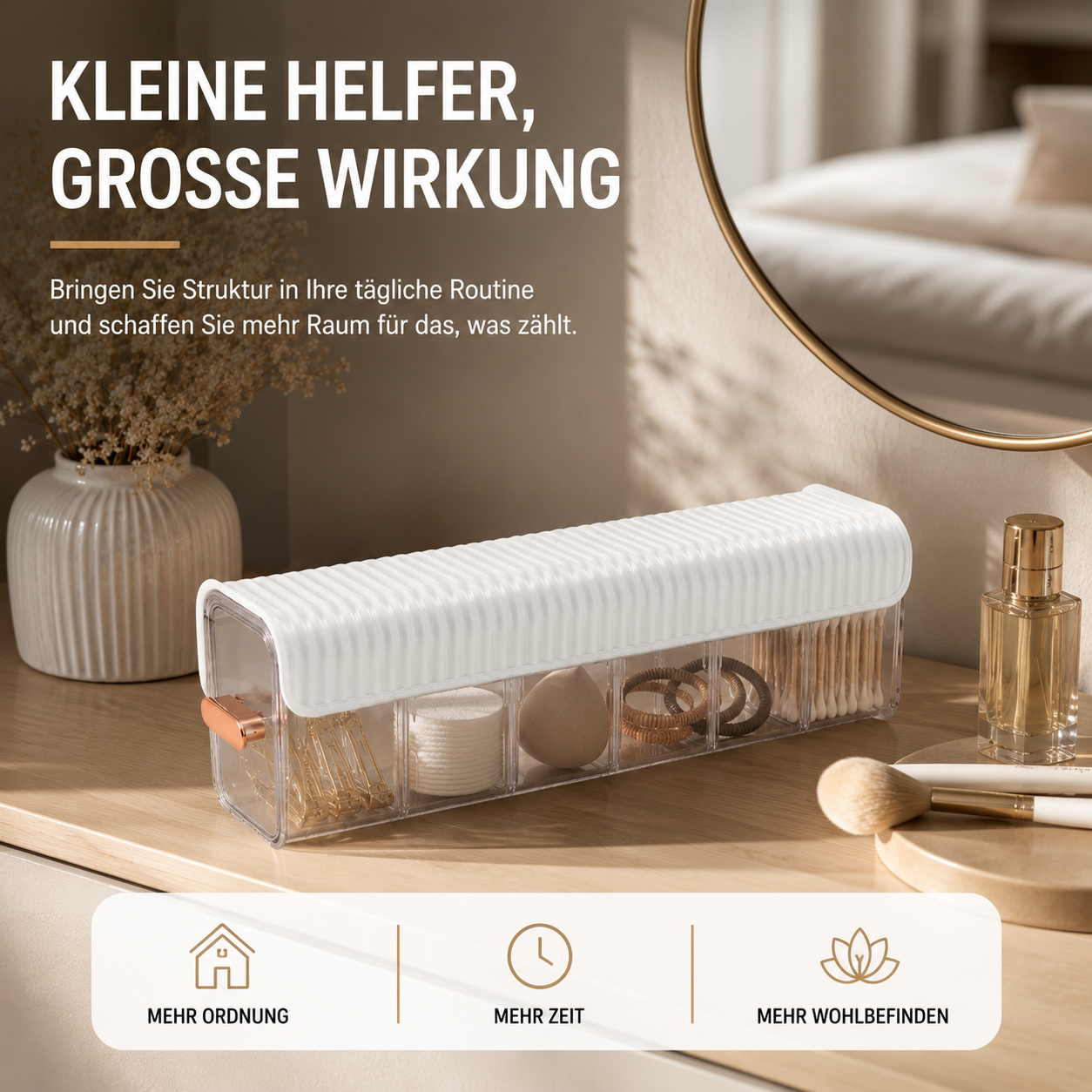 Schubladen-Unterwäsche-Organizer-Box mit Deckel und Auszug