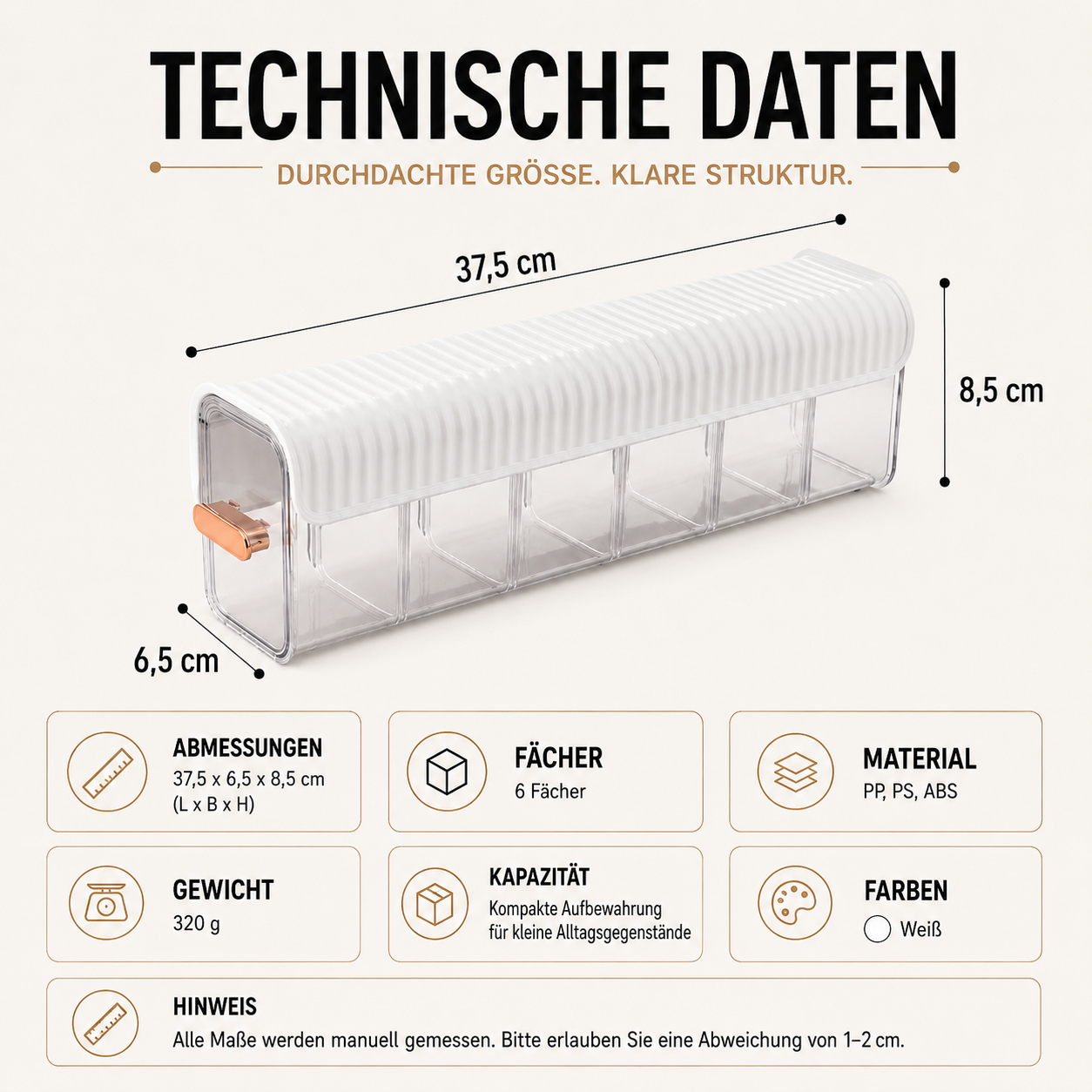 Schubladen-Unterwäsche-Organizer-Box mit Deckel und Auszug