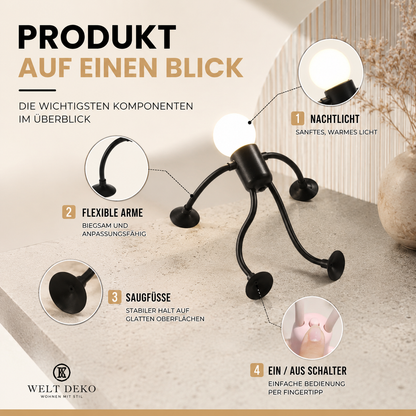 Flexible LED-Nachtleuchte in Humanoidform – Kreative Schreibtischlampe