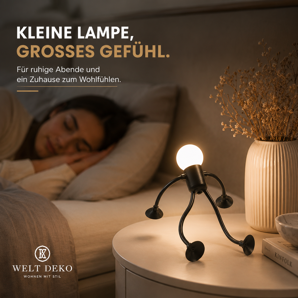 Flexible LED-Nachtleuchte in Humanoidform – Kreative Schreibtischlampe