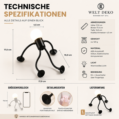Flexible LED-Nachtleuchte in Humanoidform – Kreative Schreibtischlampe