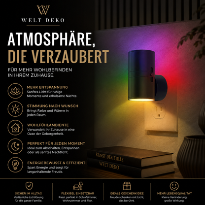 LED-Nachtlicht für die Steckdose mit Sensor & Dimmfunktion