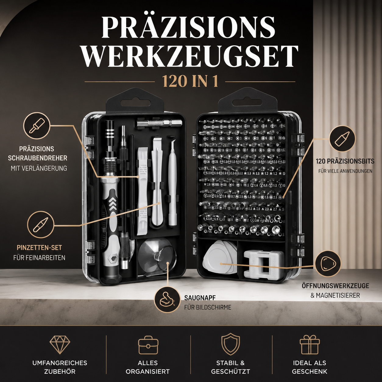 115-in-1 Präzisions-Schraubendreher-Set für Elektronik-Reparaturen