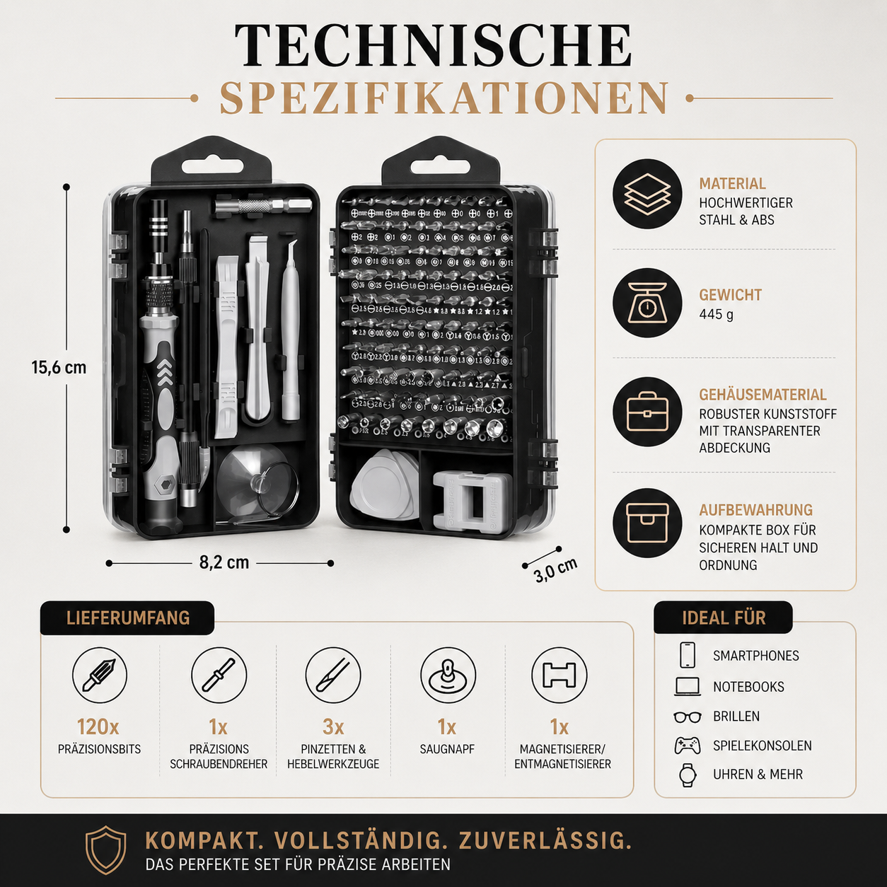 115-in-1 Präzisions-Schraubendreher-Set für Elektronik-Reparaturen