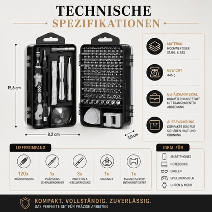115-in-1 Präzisions-Schraubendreher-Set für Elektronik-Reparaturen