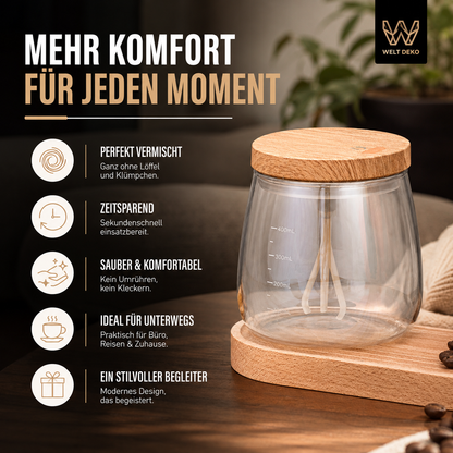Selbstumrührender Kaffeebecher 400 ml – Elektrischer Rührbecher für Kaffee, Tee & Kakao
