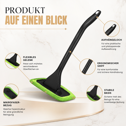 Windschutzscheibenreiniger mit Griff & Mikrofasertuch für Autoscheiben