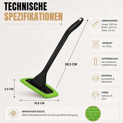 Windschutzscheibenreiniger mit Griff & Mikrofasertuch für Autoscheiben