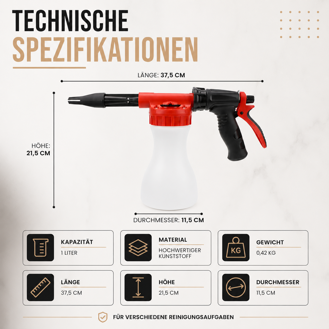 Premium Schaumsprüher 800 ml – Für die gründliche Fahrzeugreinigung