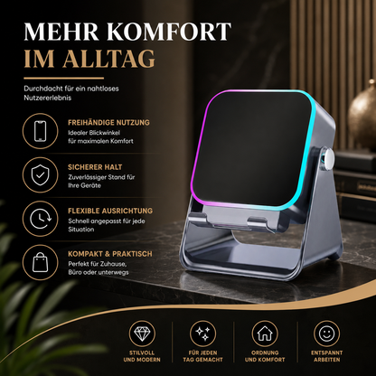 2-in-1 Bluetooth-Lautsprecher mit LED-Beleuchtung & Smartphone-Halter