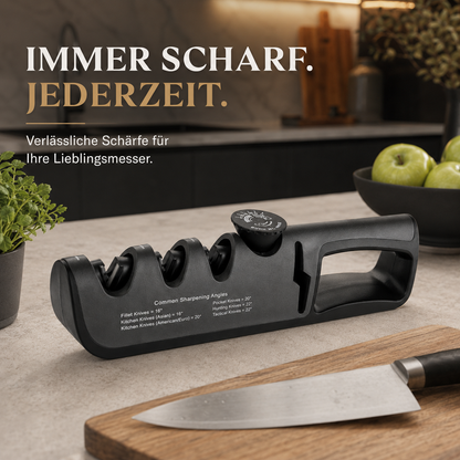 4-Stufen Messerschärfer mit einstellbarem Schleifwinkel