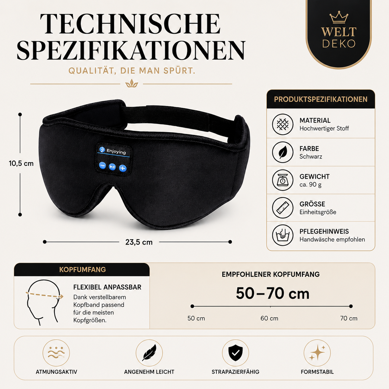Bluetooth-Schlafmaske mit Kopfhörern – Bequemer Schlaf & Entspannung