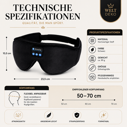Bluetooth-Schlafmaske mit Kopfhörern – Bequemer Schlaf & Entspannung