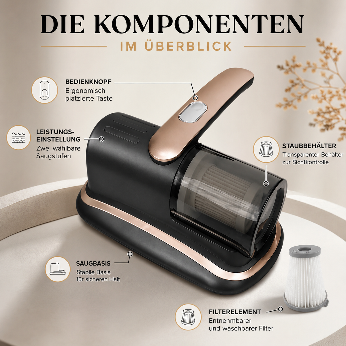 Kabelloser Matratzensauger mit UV & HEPA-Filter – Gründliche Tiefenreinigung