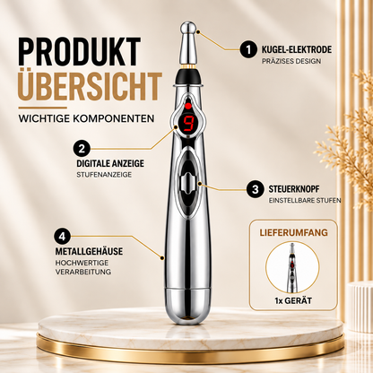 Elektronischer Akupunktur-Massagestift mit 5 Aufsätzen – Tragbares Körpermassagegerät
